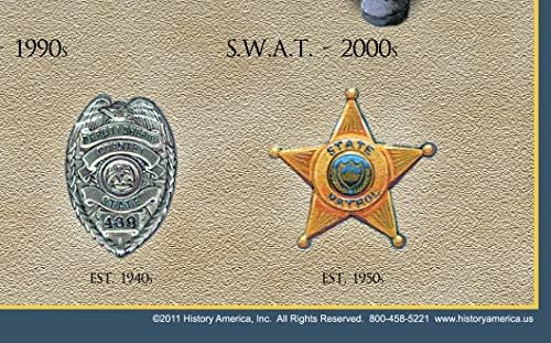 היסטוריה של קצין המשטרה האמריקאי פוסטר אמנות לא ממוסגר / עיצוב קיר משטרתי וינטג ' | אכיפת החוק